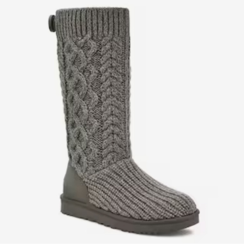 UGG Classic Cardi Cabled Knit Size 1 Gray‎
